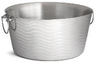 Tablecraft Stainless Steel Round Wave Beverage Tub, 19 x 9 inch