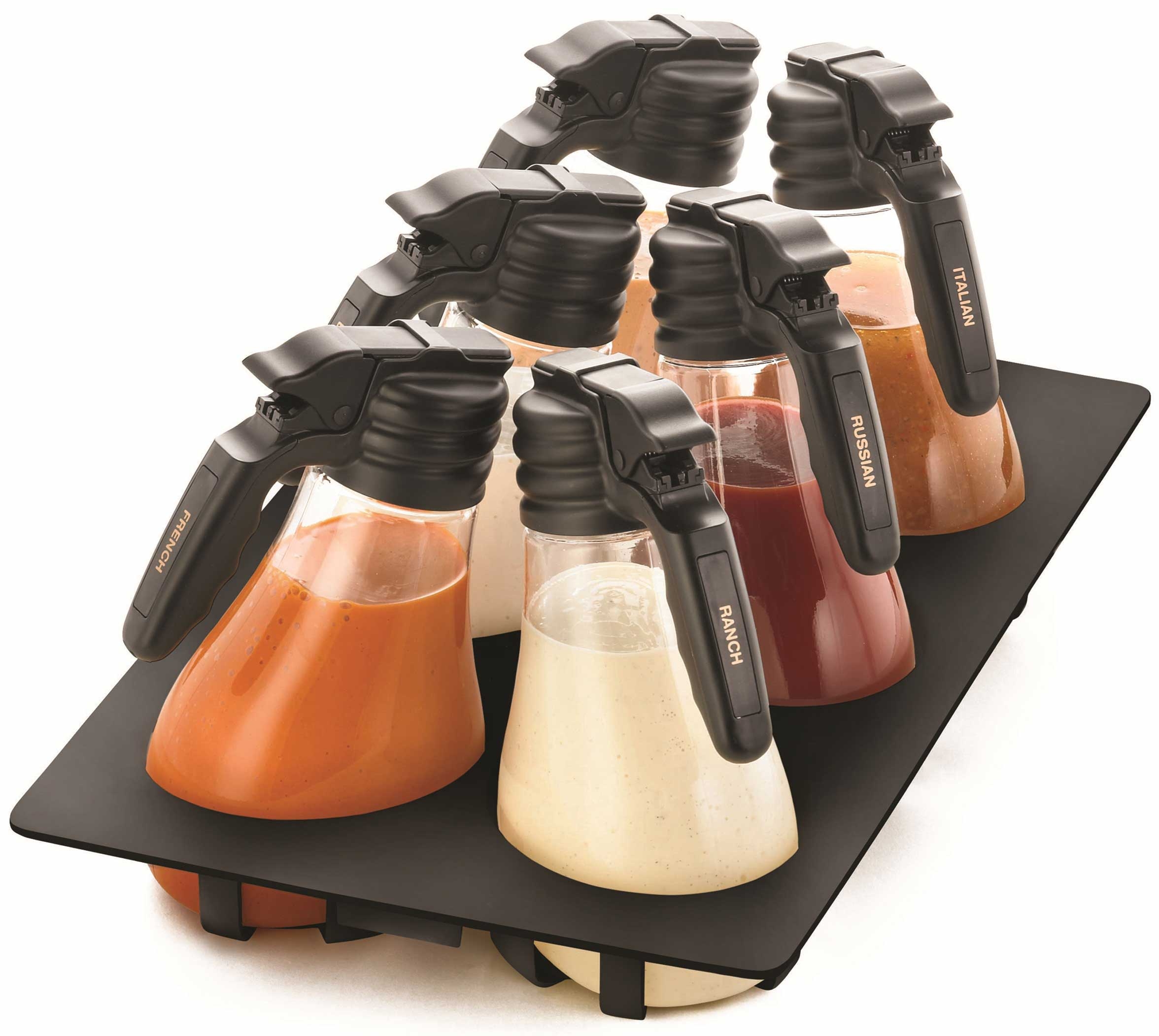 Tablecraft NSF Black Tray Dressing Set, 48 Ounce -- 1 set