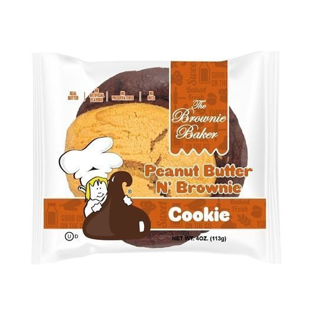 The Brownie Baker Peanut Butter N Brownie Cookie, 4 Ounce -- 12 per case