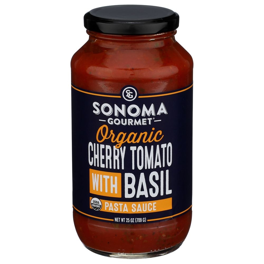 Sonoma Gourmet Organic Cherry Tomato with Basil Pasta Sauce, 25 Ounce -- 6 per case