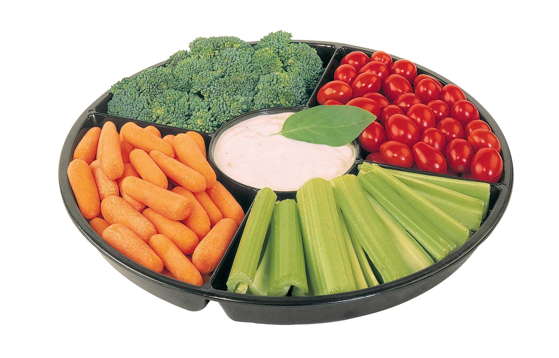 WNA Polystyrene 6 Compartment Round Serving Tray, 16 inch -- 12 per case.