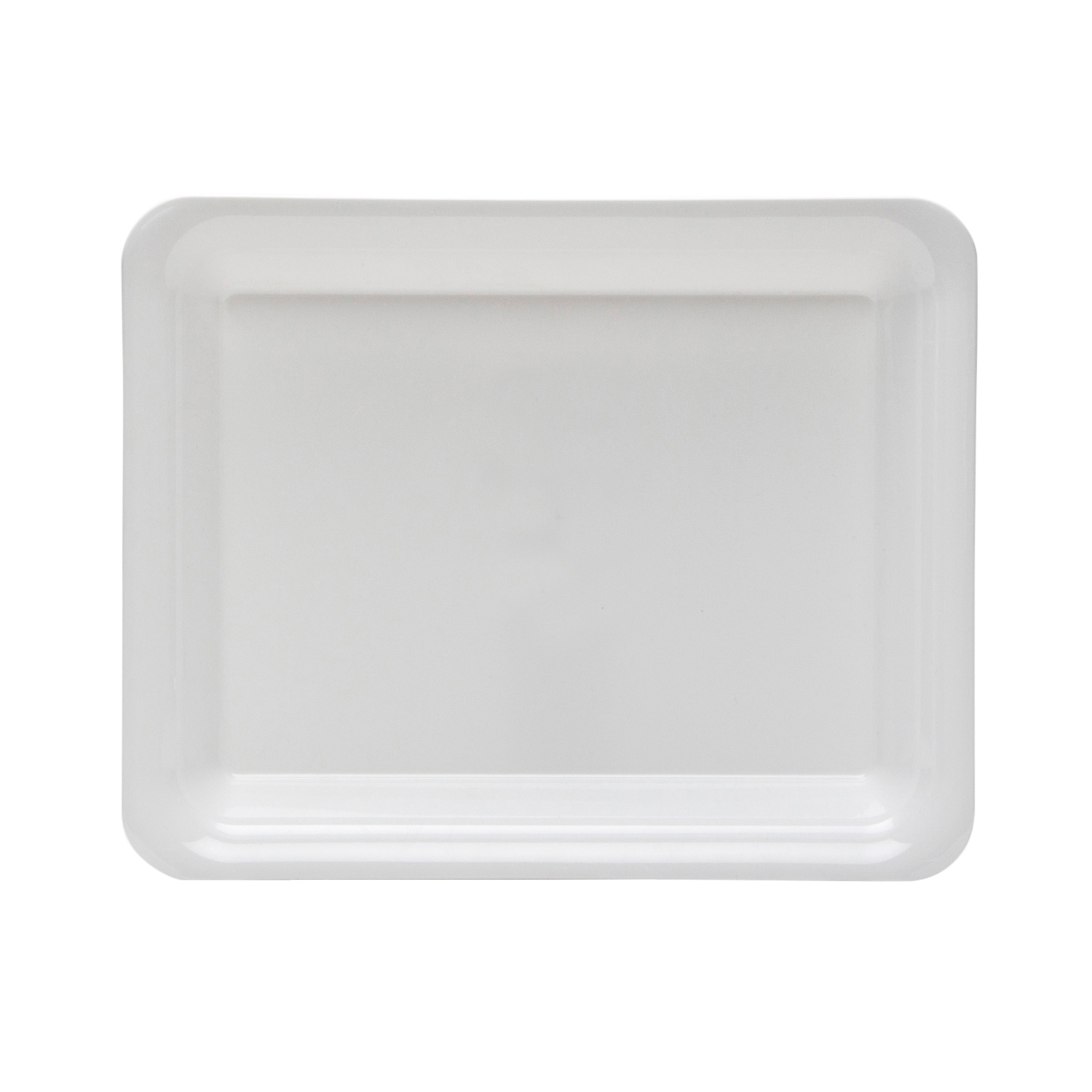 WNA White Polystyrene Rectangle Serving Tray, 8 x 10 inch -- 25 per case.