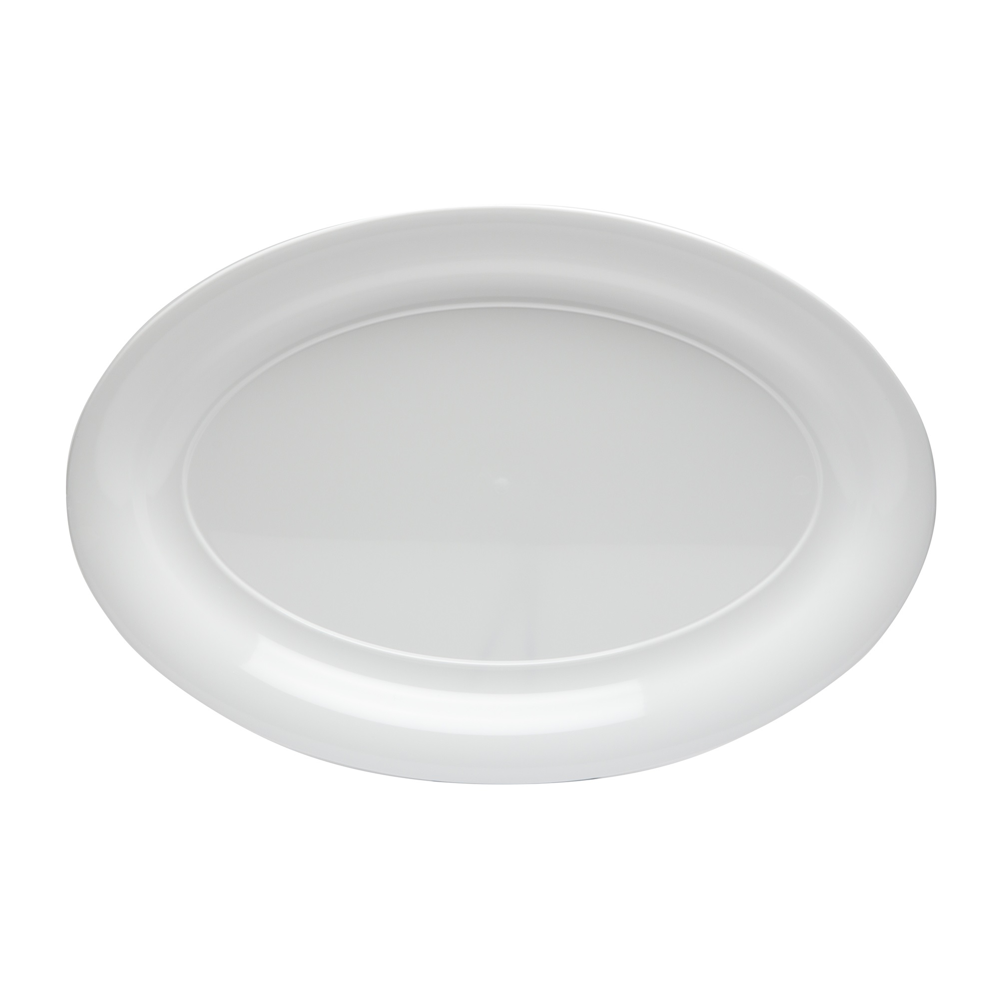 WNA CaterLine Polystyrene White Oval Serving Tray, 16 x 11 inch -- 25 per case.