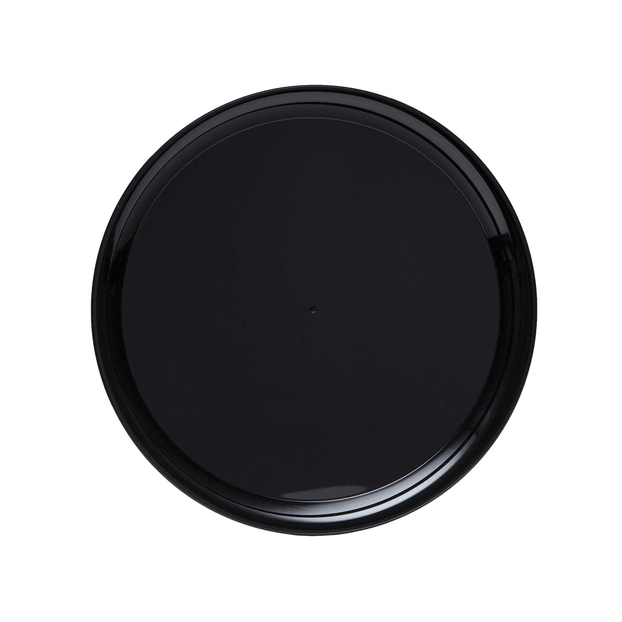 WNA Checkmate Polystyrene Black Round Tray with High Edge, 12 inch -- 25 per case.