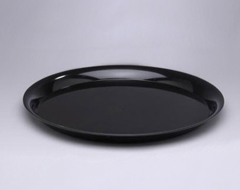 WNA CheckMate Black Round High Edge Rigid Tray, 16 inch -- 25 per case.