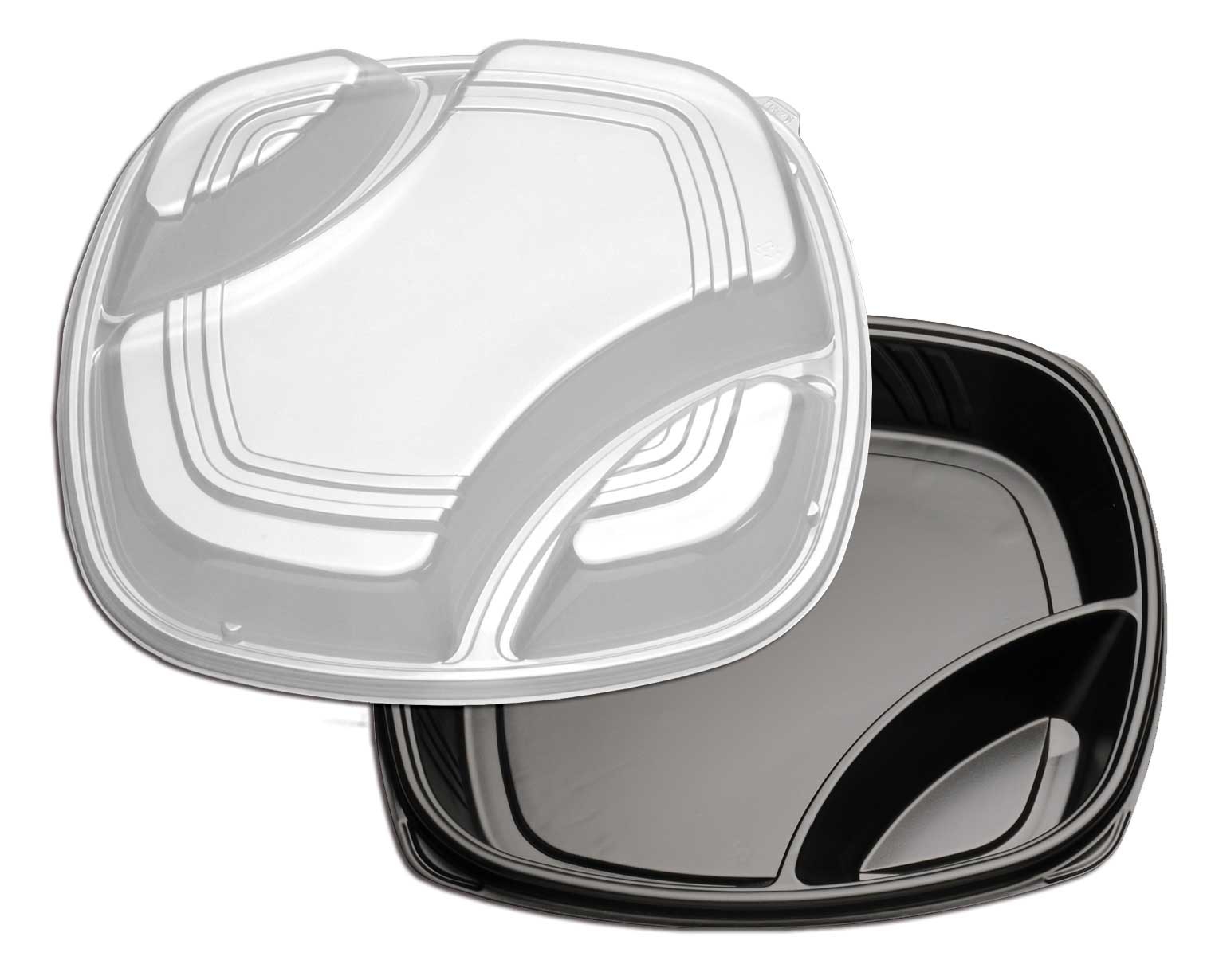 D and W Fine Pack Deep 3 Compartment Polystyrene Form Tray, 16 inch -- 50 per case.