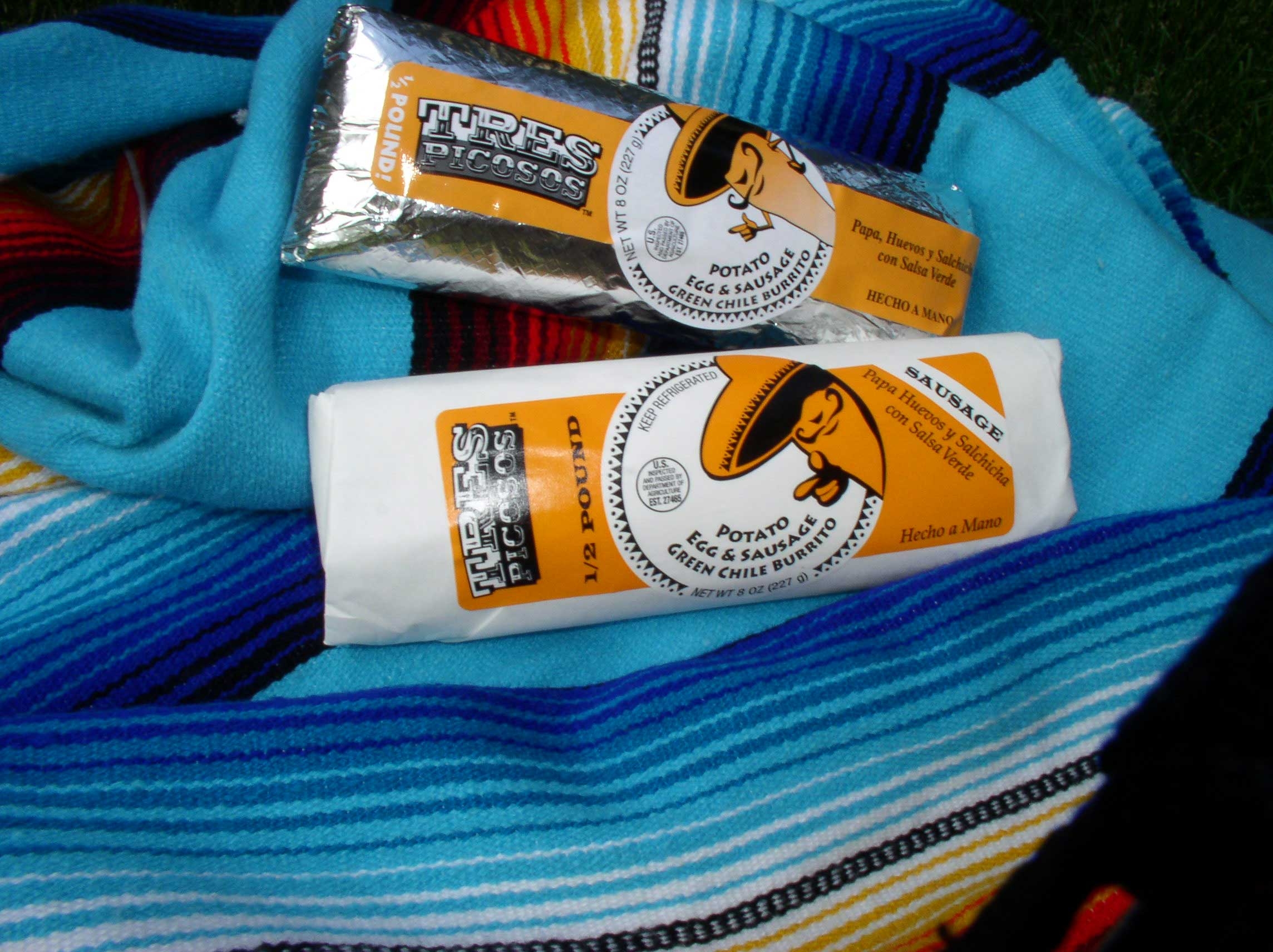 Tres Picosos Potato Egg Sausage Green Chile Burrito -- 20 per case.