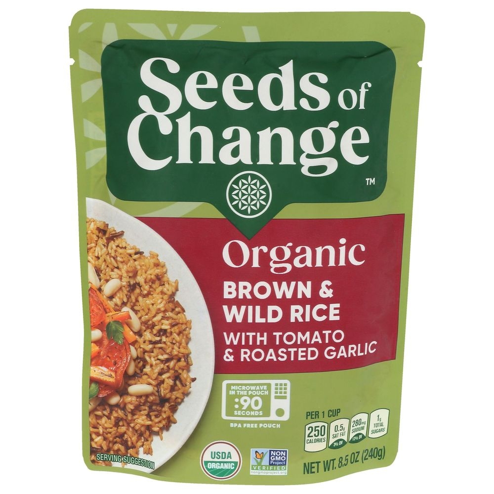 Seeds Of Change Organic Brown and Wild Rice with Tomato and Roasted Garlic, 8.5 Ounce -- 12 per case