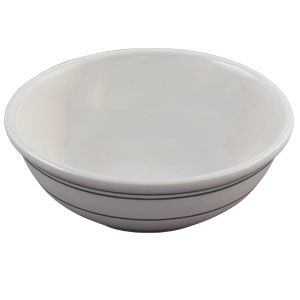 Del Mar Green Undecorated American White Wide Rim Rolled Edge Nappie Bowl, 10 Ounce -- 36 per case.
