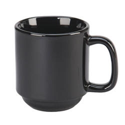 Vertex China Black Summit Stackable Mug, 10 Ounce -- 36 per case.