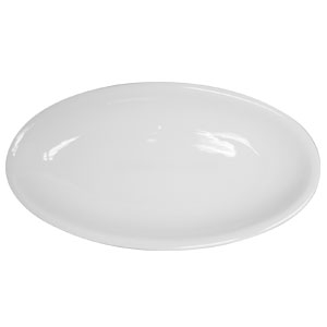 Vertex China Rubicon Undecorated White Mango Plate, 14 1/8 x 7 1/2 inch -- 12 per case.