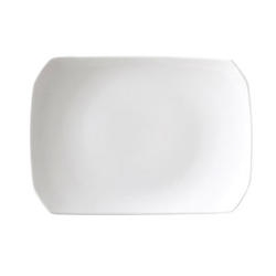 Vertex China Rubicon Undecorated White Rectangular Pedestal Platter, 14 inch -- 12 per case.