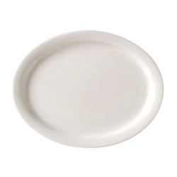 Vista Collection Undecorated White Narrow Rim Oval Platter, 12.5 inch -- 12 per case.
