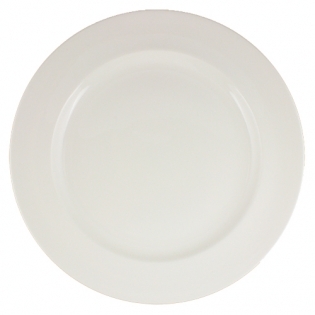 Vertex China London Undecorated White Uptown Wide Rim Plate, 12 1/2 inch -- 12 per case.