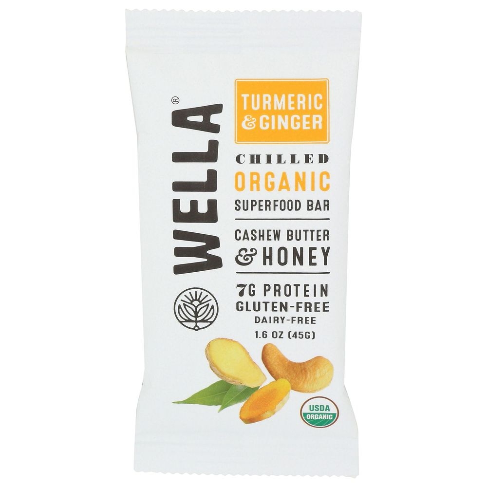 Wella Organic Cashew Turmeric Ginger Bar, 1.6 Ounce -- 10 per case