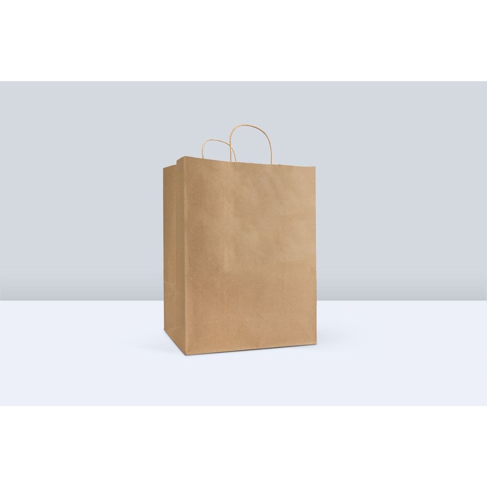Interplast Group Reddi 2 Go Number 65 Kraft Twist Handle Paper Bag, 12 x 9 x 15.75 inch -- 200 per case