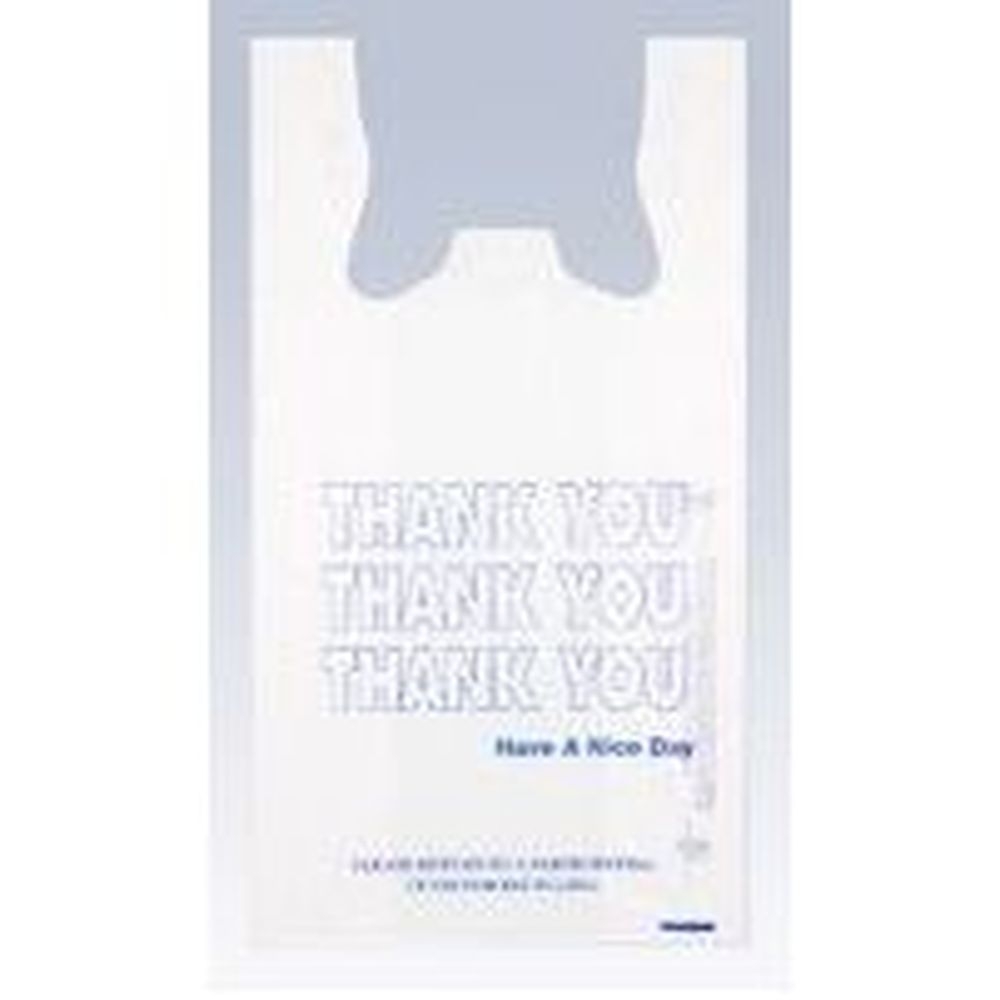 Interplast Group White 13 Mic Thank You T Shirt Bag, 11.5 x 6.5 x 22 inch -- 1000 per case