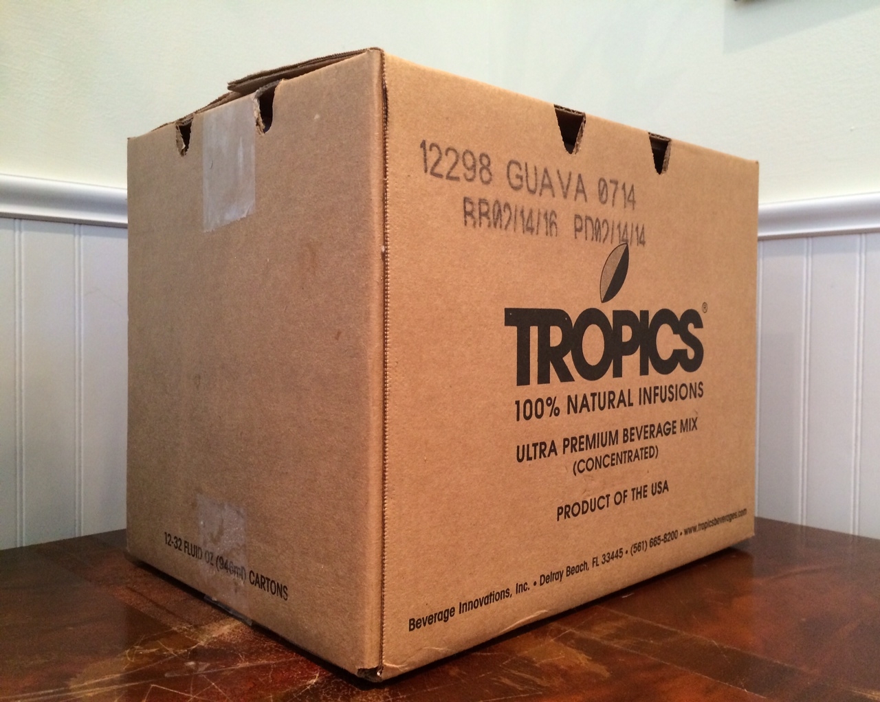 Tropics Strawberry Drink Mix, 32 Ounce -- 12 per case.