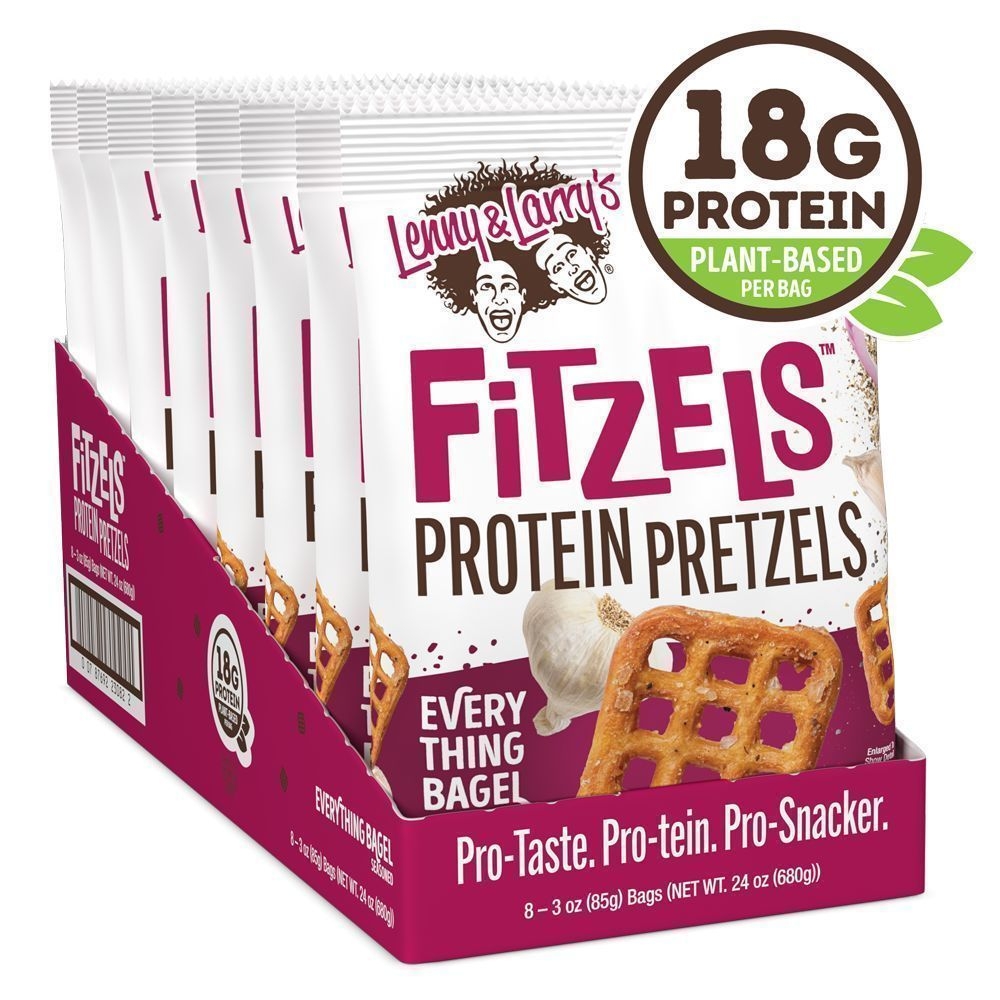 Lenny and Larrys Fitzels Everything Bagel Protein Pretzel, 3 Ounce -- 8 per case