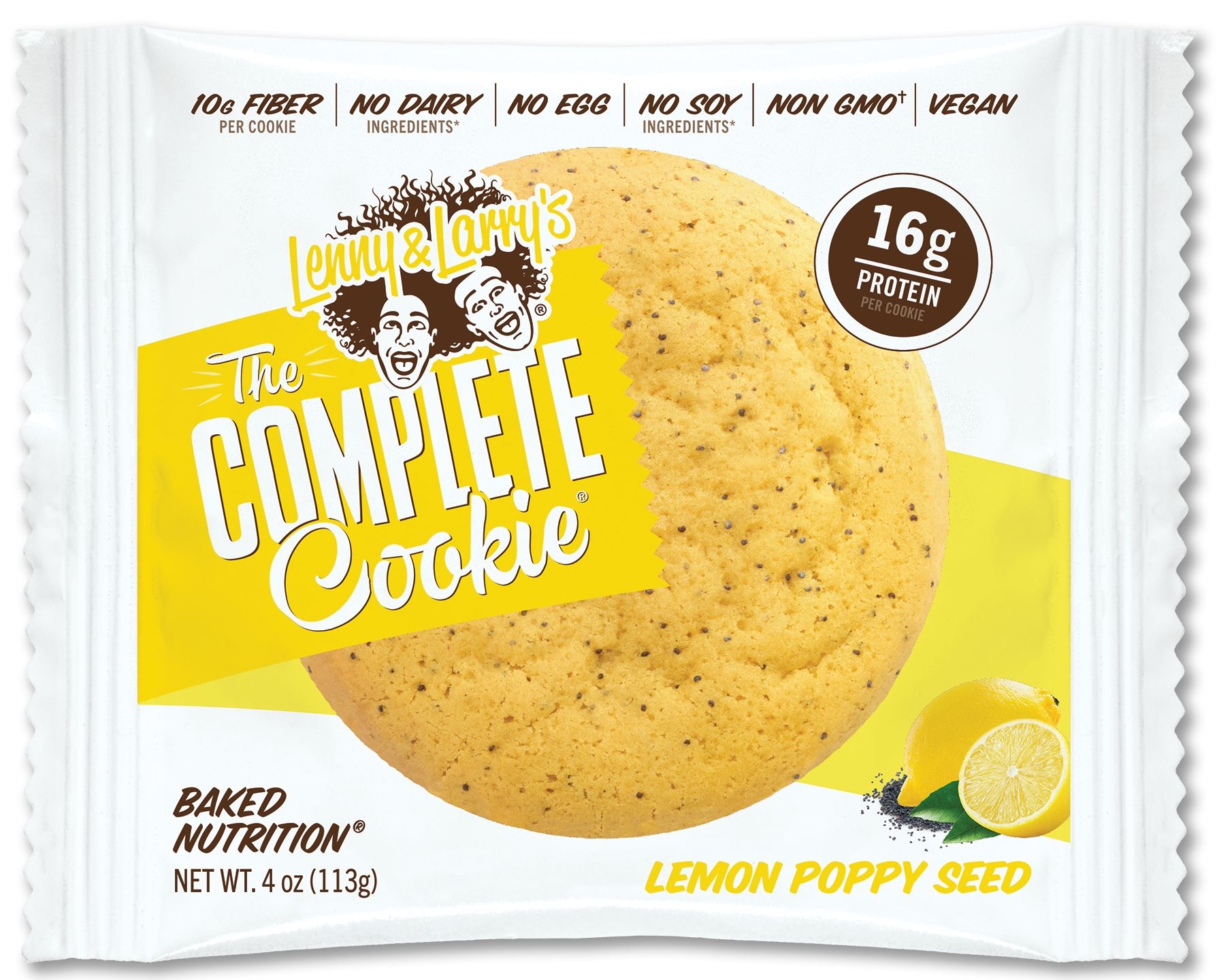 Lenny and Larrys Complete Cookie - Lemon Poppyseed, 4 Ounce -- 72 per case.