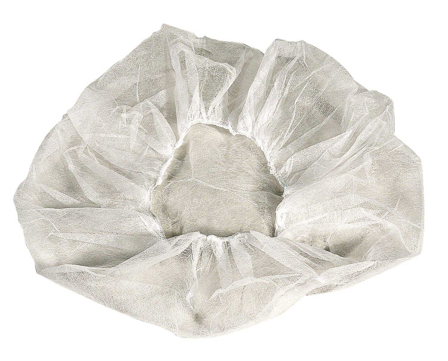 21 White Flat Pack Bouffant Cap -- 10 case -- 100 count.