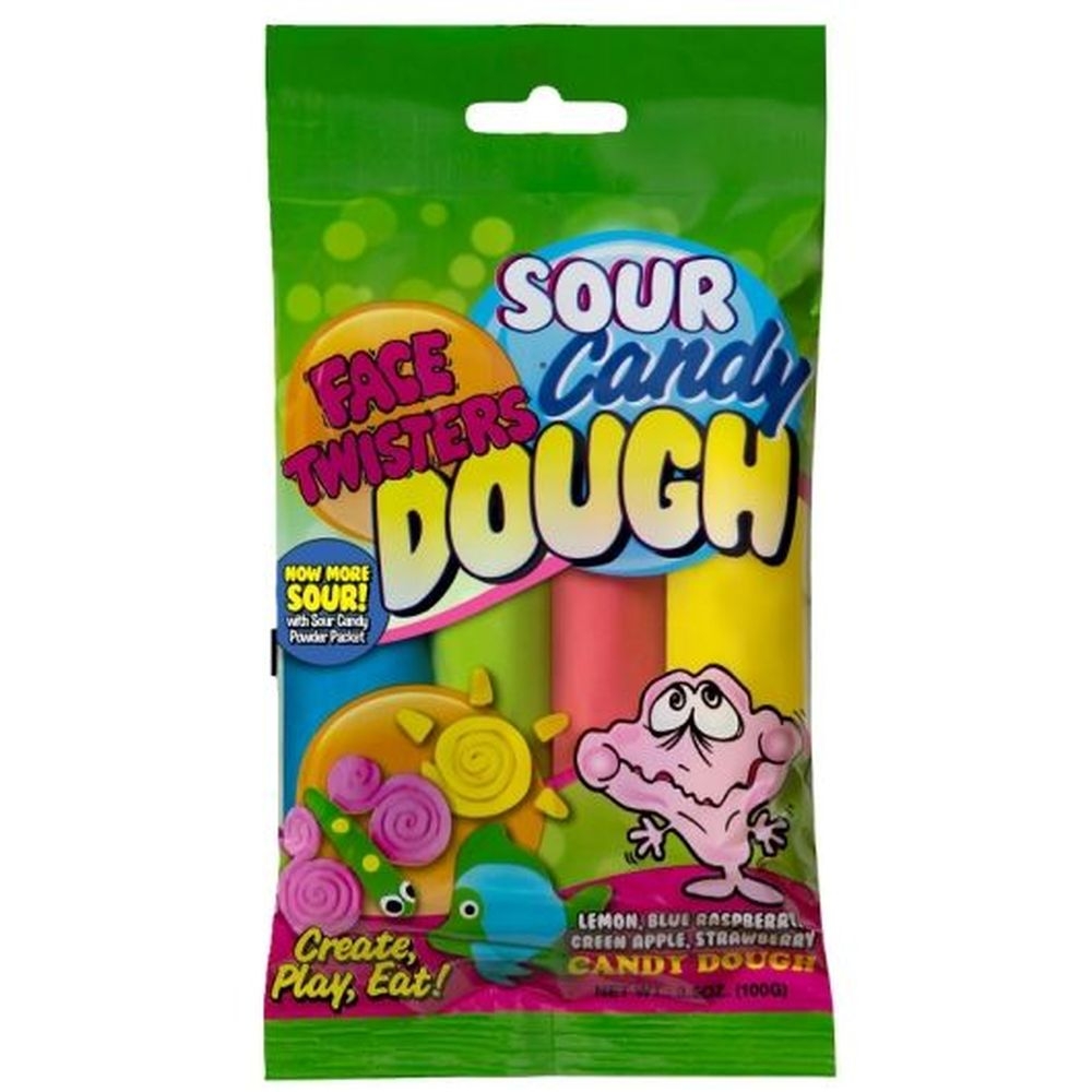 Face Twisters Sour Candy Dough, 3.5 Ounce -- 144 per case