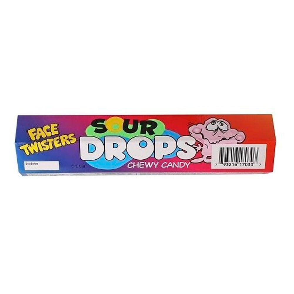 Face Twisters Sour Drops Chewy Candy, 3.53 Ounce -- 96 per case