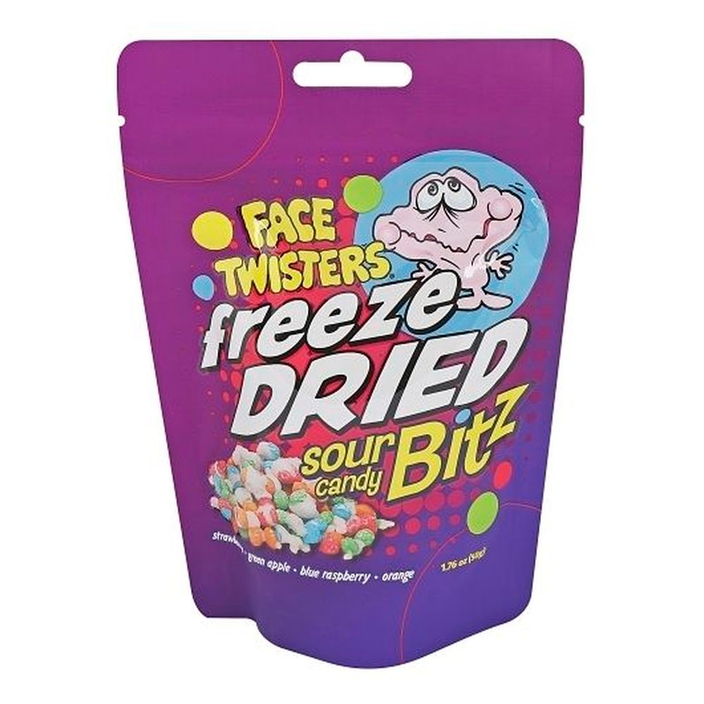 Face Twisters Freeze Dried Bitz Sour Candy, 1.76 Ounce -- 12 per case