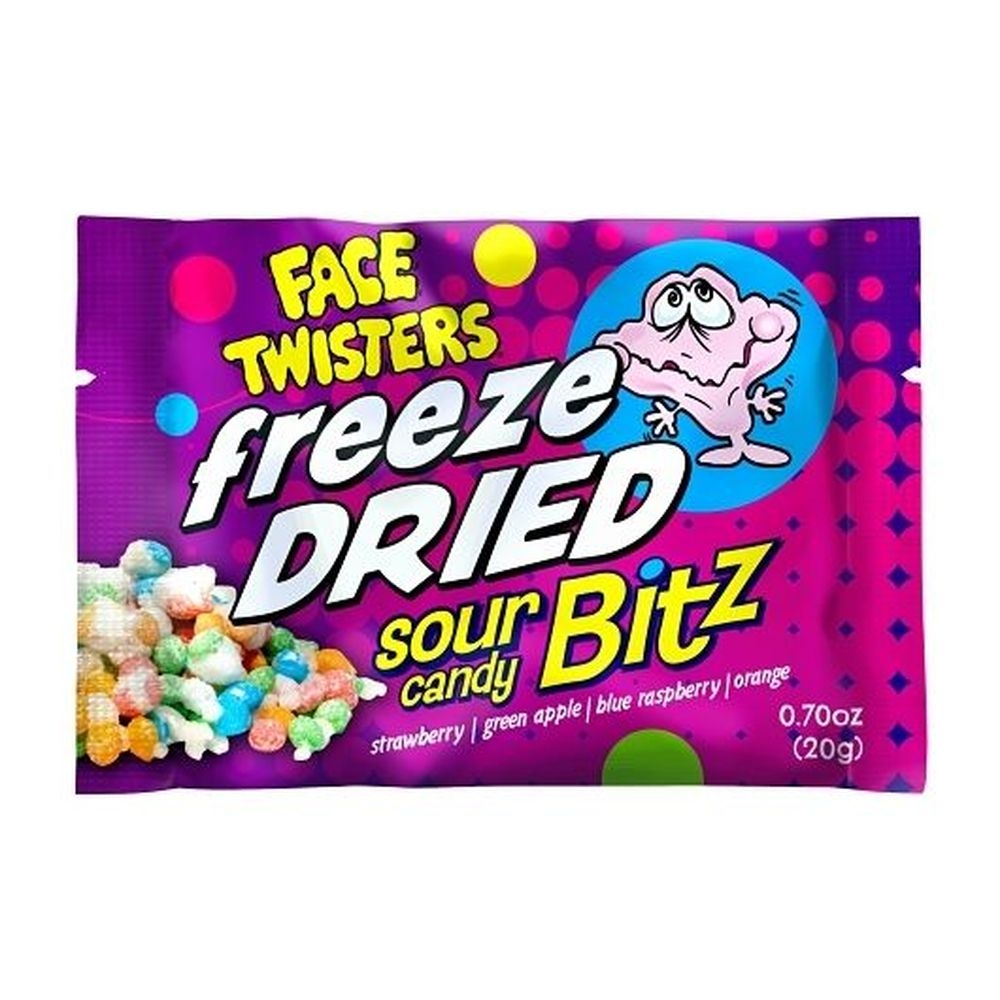 Face Twisters Freeze Dried Sour Candy Bitz, 0.7 Ounce -- 48 per case
