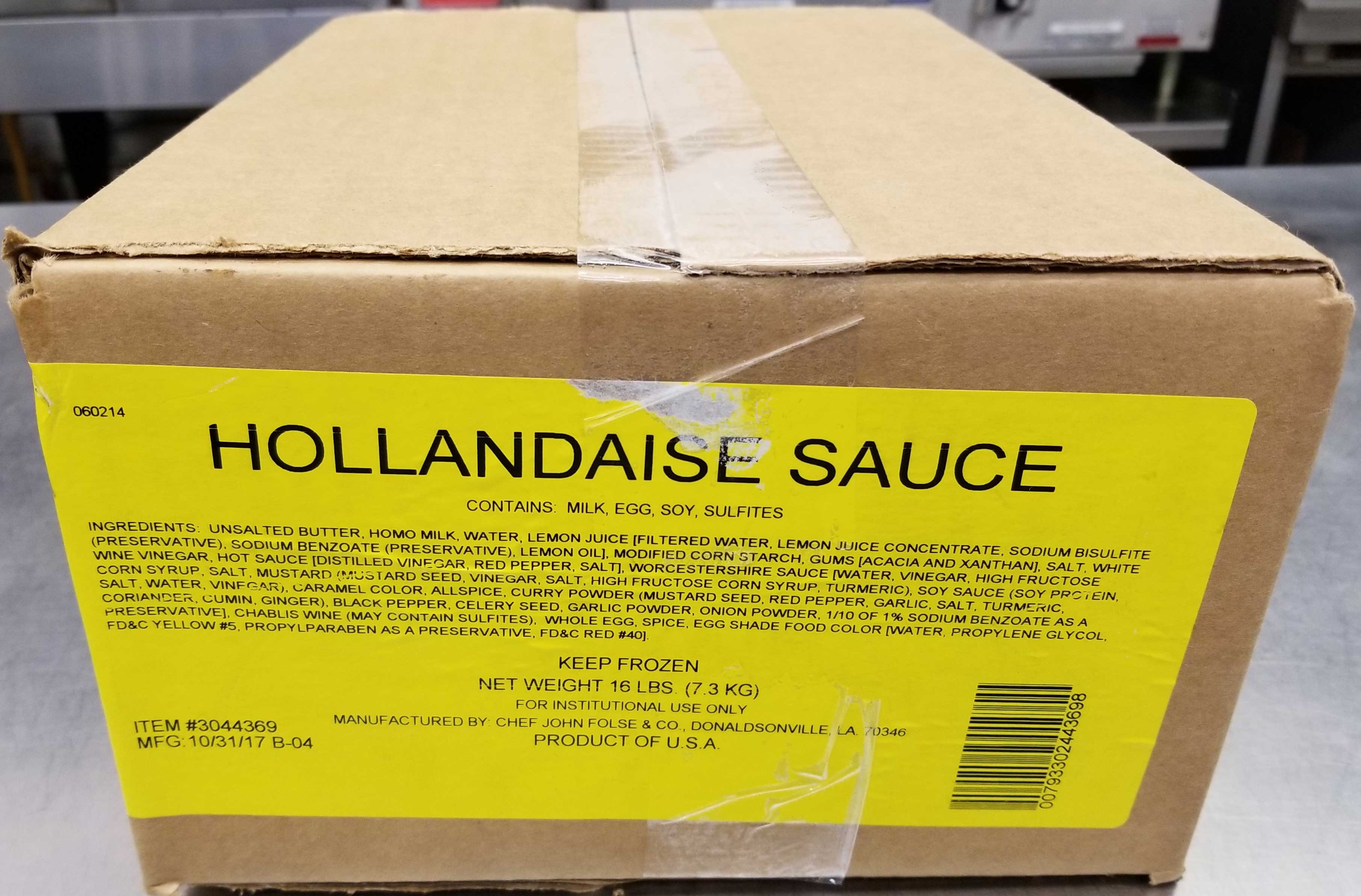 Chef John Folse Hollandaise Sauce, 4 Pound -- 4 per case.