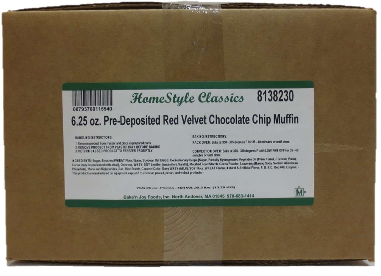 Bake'n Joy Homestyle Red Velvet Chocolate Chip Muffin Batter, 6.25 Ounce -- 75 per case