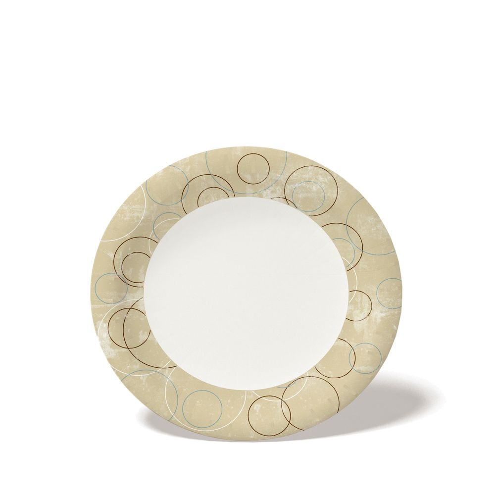 Graphic Packaging Champagne Medium Weight Paper Plate, 9 inch -- 1000 per case