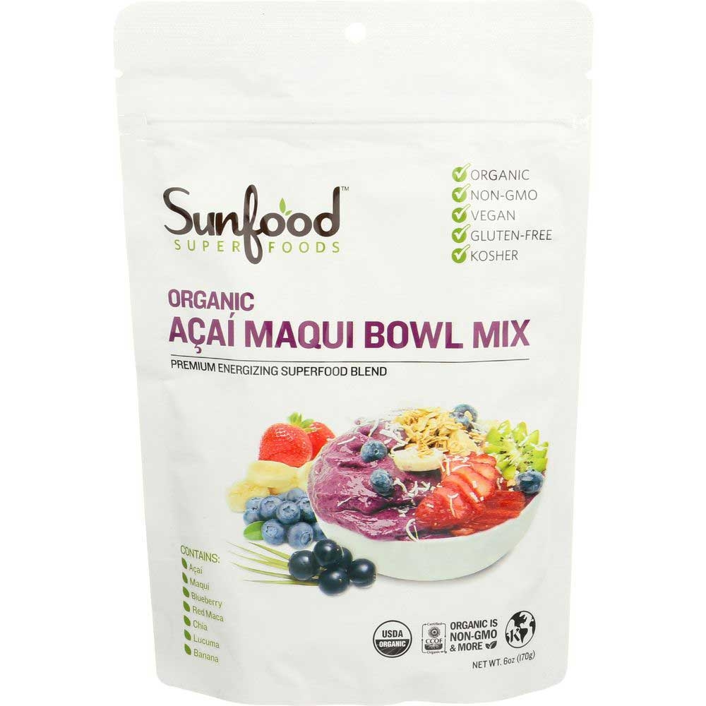 Sunfood Organic Acai Maqui Bowl Mix, 6 Ounce