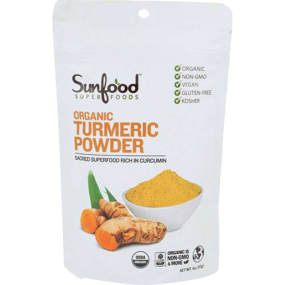Sunfood Organic Turmeric Powder, 4 Ounce