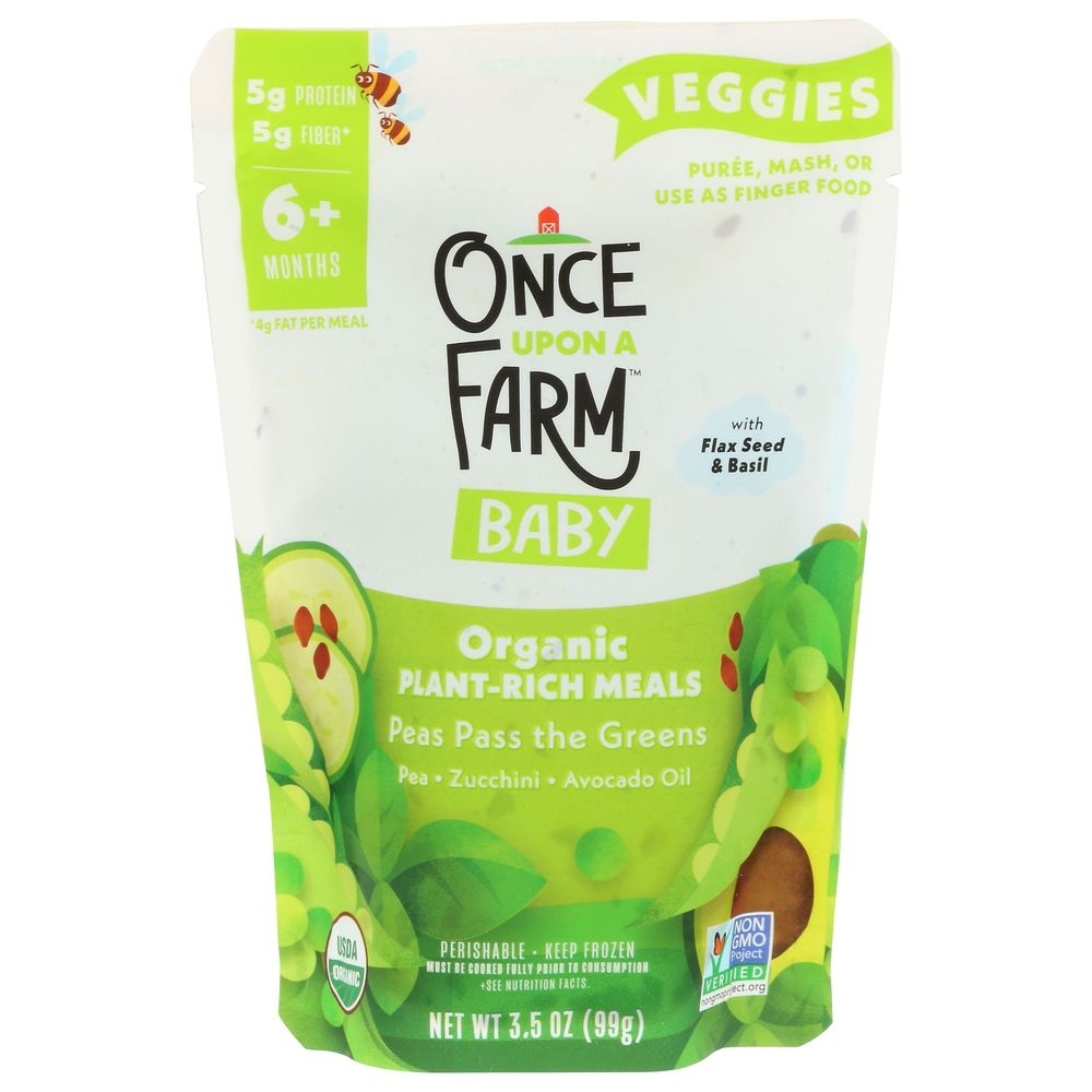 Once Upon A Farm Organic Pea Pass the Greens, 3.5 Ounce -- 8 per case