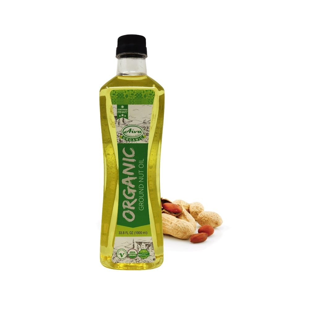 Aiva Organic Peanut Oil, 33.8 Fluid Ounce