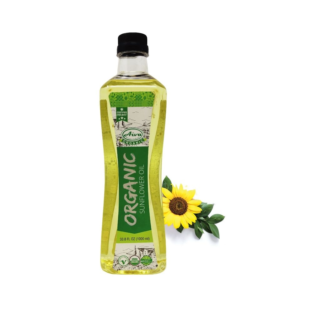 Aiva Organic Sunflower Oil, 33.8 Fluid Ounce