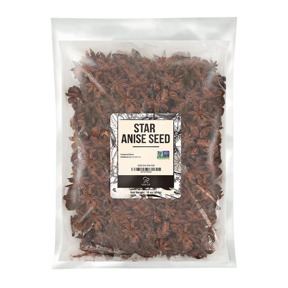 Soeos Star Anise Seeds, 16 Ounce -- 20 per case