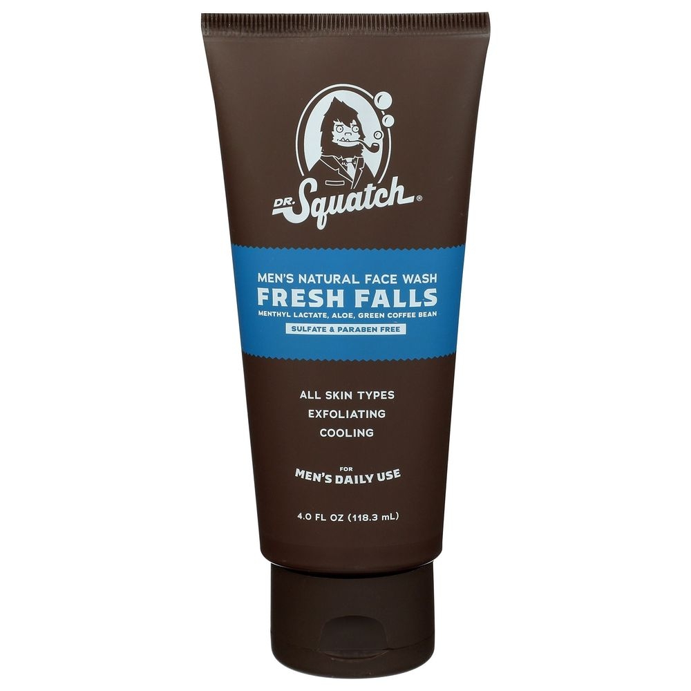Dr. Squatch Fresh Falls Mens Natural Face Wash, 4 Fluid Ounce