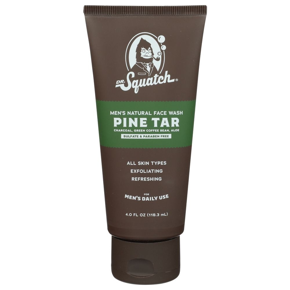 Dr. Squatch Pine Tar Mens Natural Face Wash, 4 Fluid Ounce