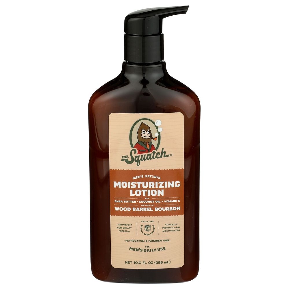 Dr. Squatch Wood Barrel Bourbon Mens Natural Moisturizing Lotion, 10 Fluid Ounce