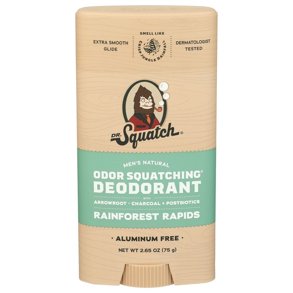 Dr. Squatch Rainforest Rapids Mens Natural Odor Squatching Deodorant, 2.65 Ounce