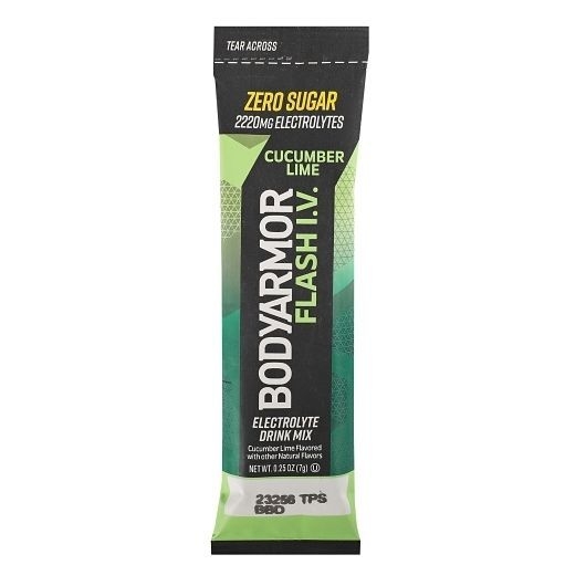 Bodyarmor Flash IV Cucumber Lime Electrolyte Drink Mix, 0.25 Ounce Pouch -- 48 per case