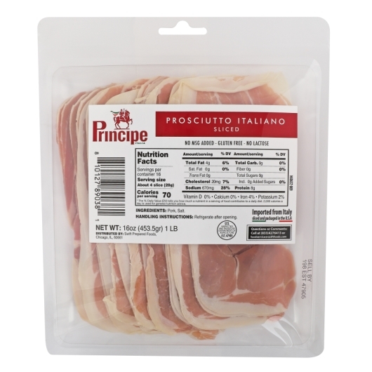 Principe Aged 11 Months Sliced Prosciutto, 1 Pound -- 6 per case
