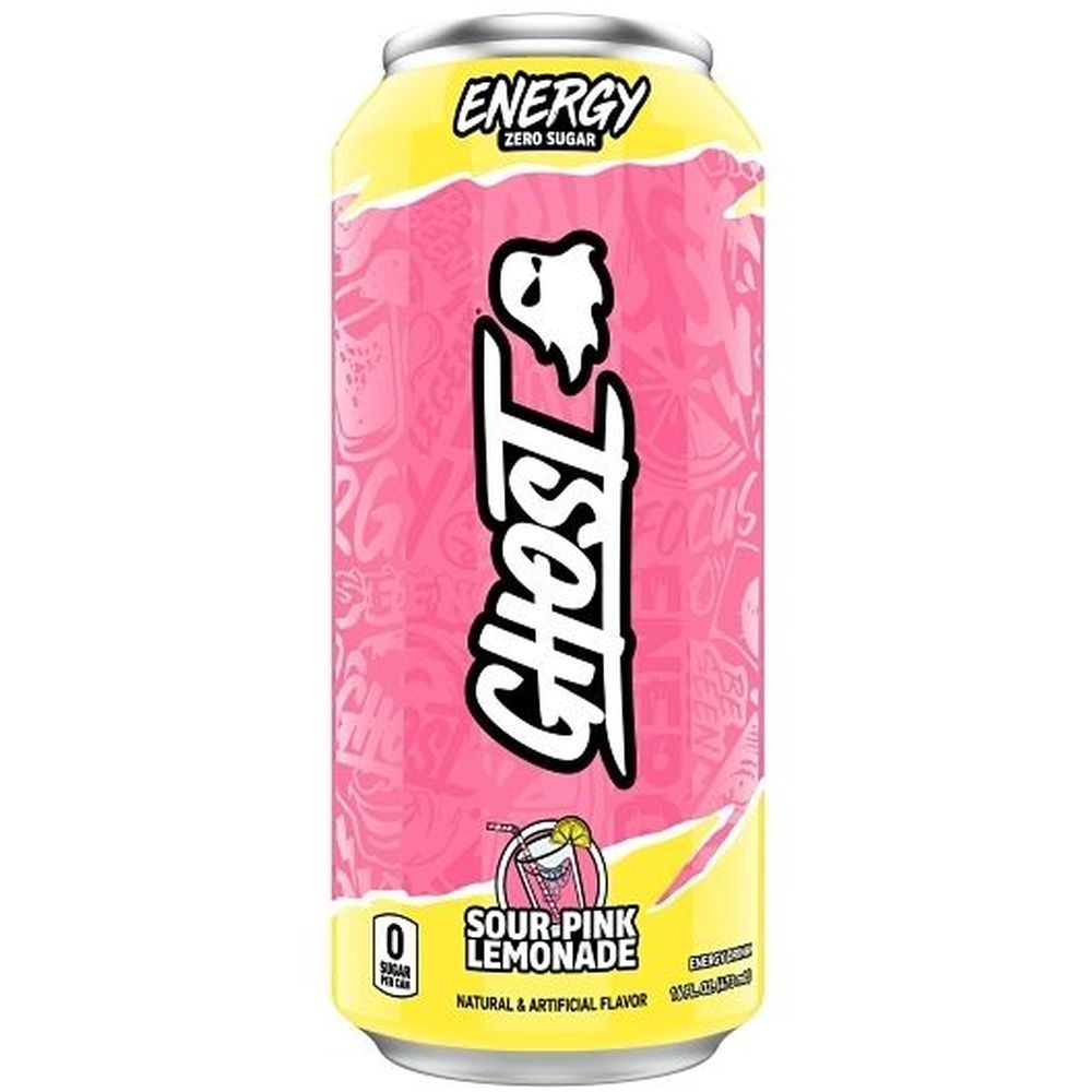 Ghost Sour Pink Lemonade Energy Drink, 16 Fluid Ounce - 12 per case