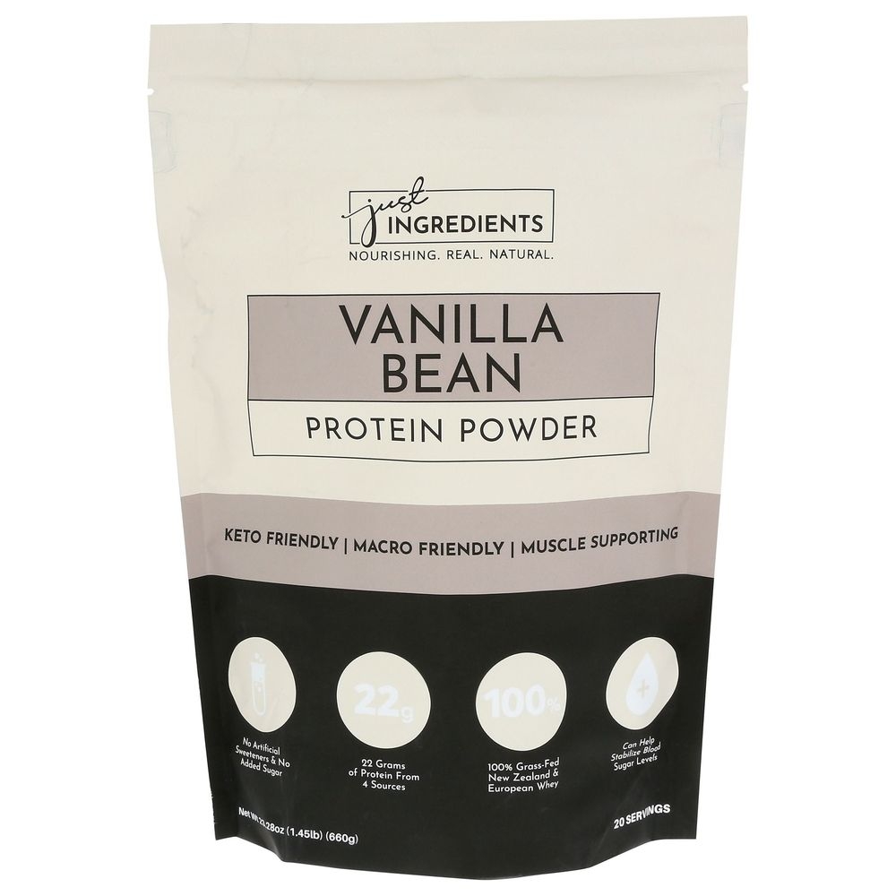 Just Ingredients Vanilla Bean Protein Powder, 1.45 Pound