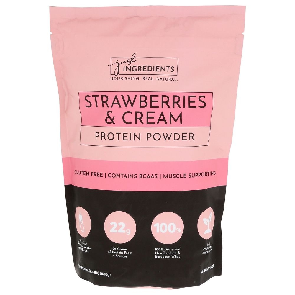 Just Ingredients Strawberry N Cream Protein Powder, 2.16 Pound