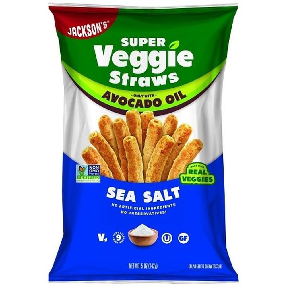 Jacksons Sea Salt Flavored Avocado Oil Super Veggie Straws, 5 Ounce - 12 per case