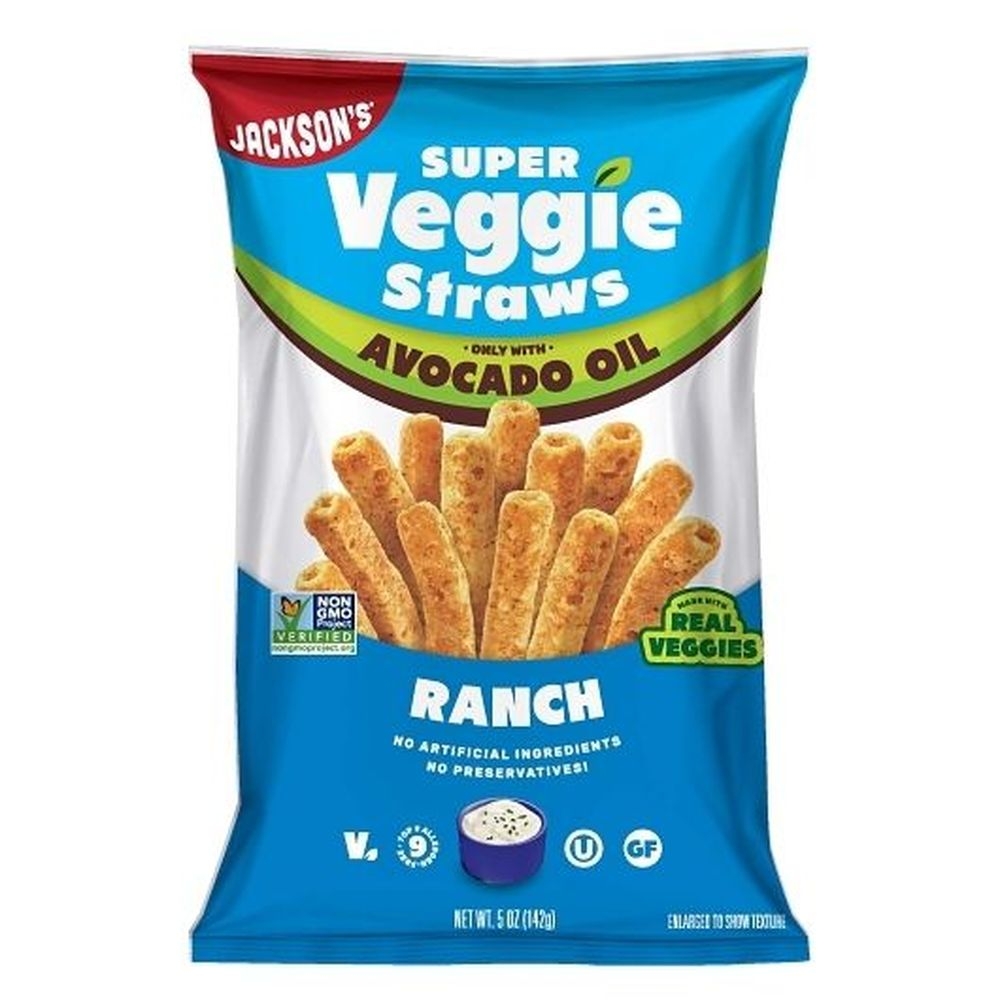 Jacksons Ranch Flavored Avocado Oil Super Veggie Straws, 5 Ounce - 12 per case