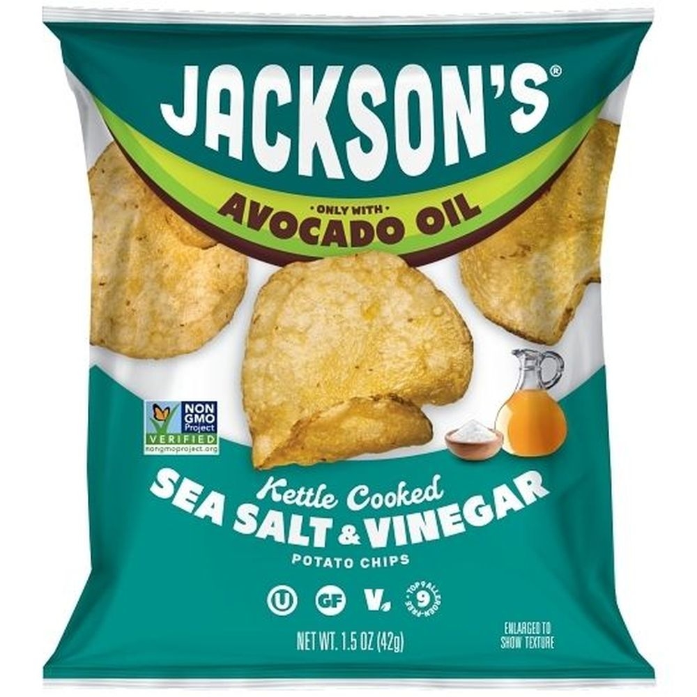 Jacksons Classic Sea Salt and Vinegar Kettle Cooked Potato Chips, 1.5 Ounce -- 28 per case